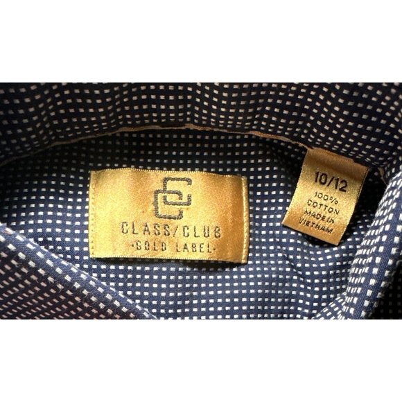 Classic Club Gold Label Boy's Button-Down Shirt Checks Size 10/12 100% Cotton - Picture 9 of 11